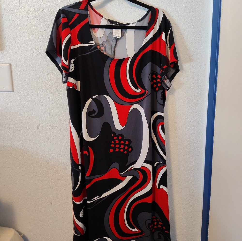 Colorful Sheath Midi Dress from Tiana B Size 1X